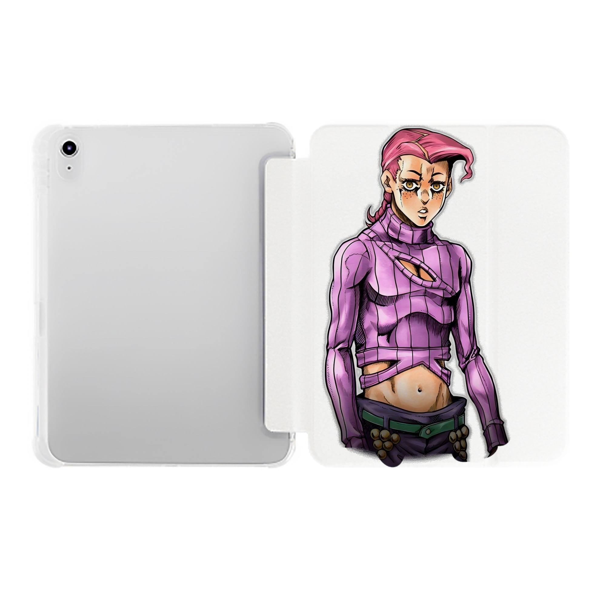 （画像用） ジョジョの奇妙な冒険 ビネガー?ドッピオ JoJo's Bizarre Adventure Vinegar Doppio IPad ケース ペン収納付き 三つ折りスタンド PUレザー×シリコン 対応機種9.5/10.5/10.9インチ